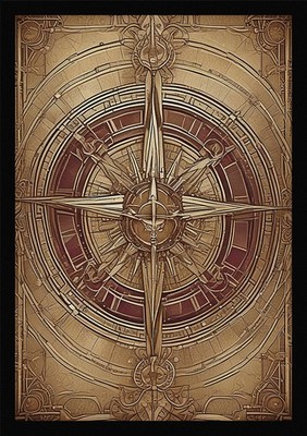 Intimer Kompass Rose gerahmtes Wandbild Poster Leinwanddruck Bild