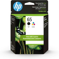 Genuine HP 65 T0A36AN Black  Tri-color Original Ink Cartridges - 2-Pack - NEW