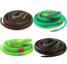 Realistic Rubber Snakes - 4 Pieces 29 Inch Fake Rubber Snake to Keep Birds Aw...