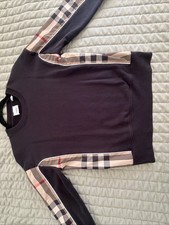 Burberry Kids Check Pattern Crewneck Sweatshirt Size 12y Authentic Designer