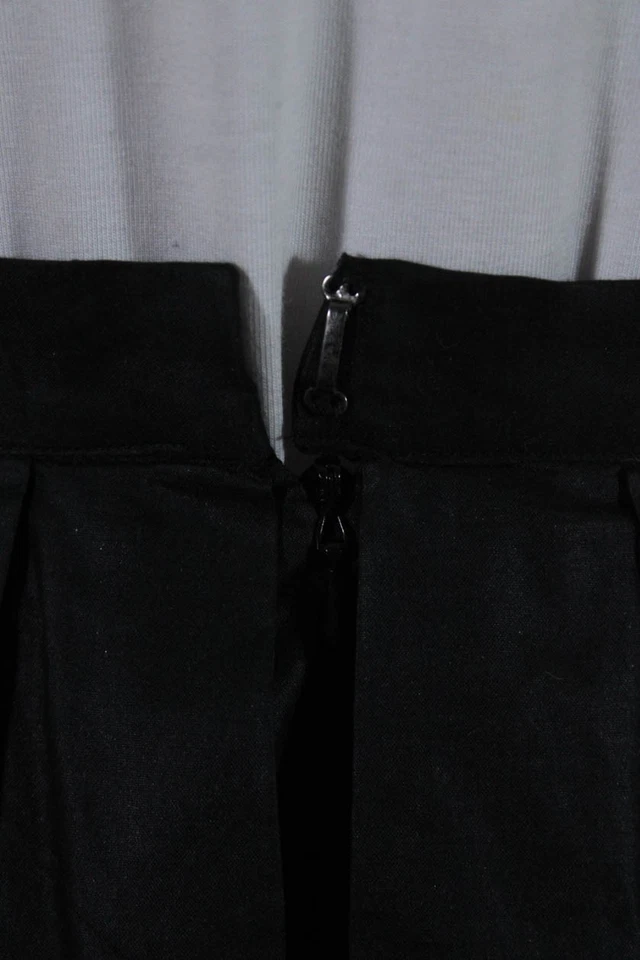 Falda Cynthia Rowley para mujer negra de algodón forrada en seda detalle drapeado alta-baja talla 0 Foto 4 de 4