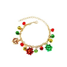 Christmas Bow Jingle Bells Bracelet for Women Tinkle Bell Chain Adjustable Link