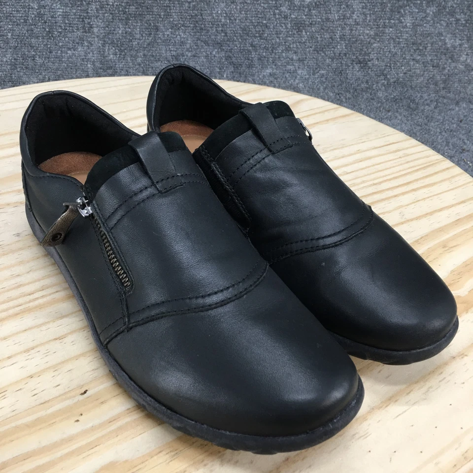 Zapatos Cobb Hill Para Mujer 9 W Amalie Informales Cremallera Lateral Mocasín Planos Cuero Negro Foto 3 de 4