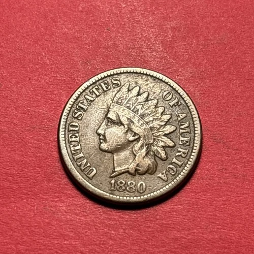 (1) Beautiful Antique 1880 Indian Head Cent/Penny CHOICE VF-VERY FINE