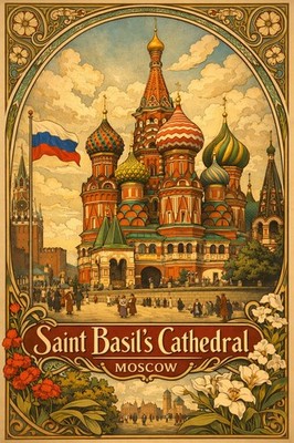   Saint Basil's Cathedral Moscow Poster - 24x36  - Premium Gallery Print
