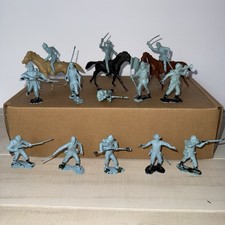 VTG Marx Civil War Union Infantry Light Blue 16 Asst Figures Toy Soldiers Read