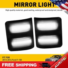 08-16 For Ford F250 F450 F350 F550 White LED Side Mirror Lights Signal Smoke 2pc