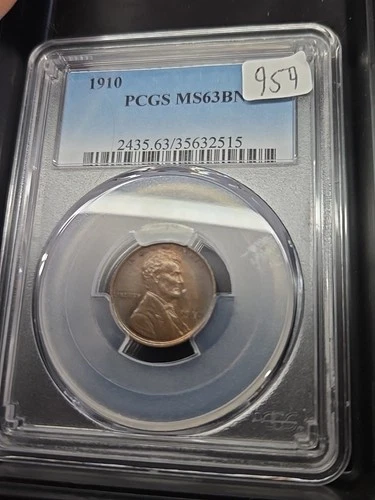 1910 P Ms 63 Bn Pcgs Wheat Penny