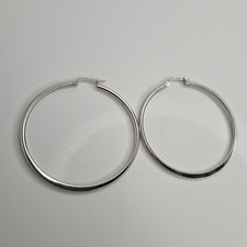 9ct White Gold Large Hoop Earrings 45mm 2.8g 9k 375 080