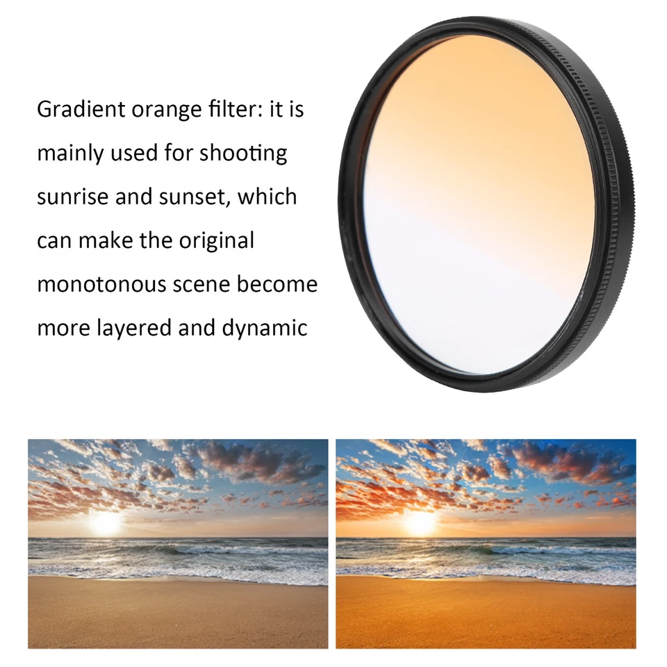 67mm Camera Lens Gradient Orange Filter - For Sunrise And Sunset UK+ - Image 3 of 4