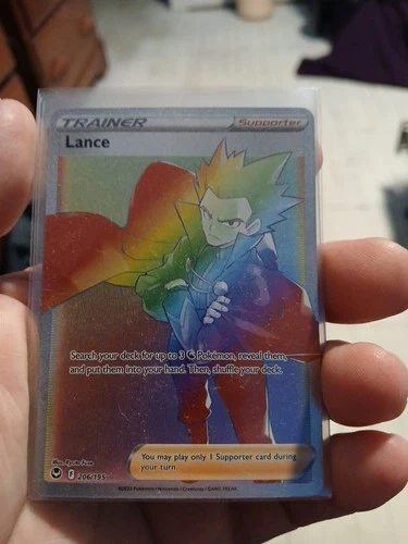 Pokemon Card Lance 206/195 Silver Tempest Holo Secret Rare NM