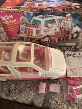 Vintage Mattel Mini Van 1996 Barbie Mattel   Toy + Og Box And Manual