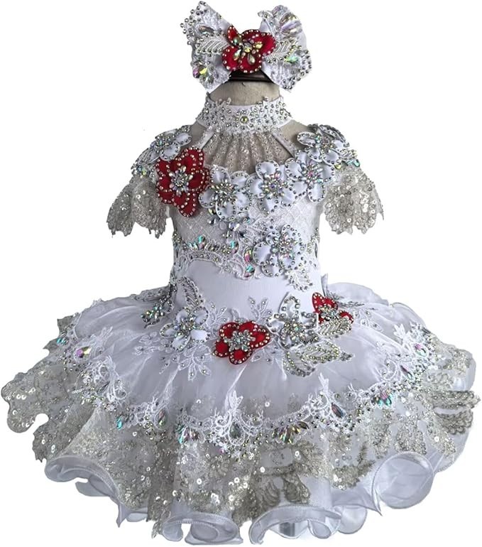 Jenniferwu Baby Girl Pageant Dress Handmade Beaded Dresses 12-18M