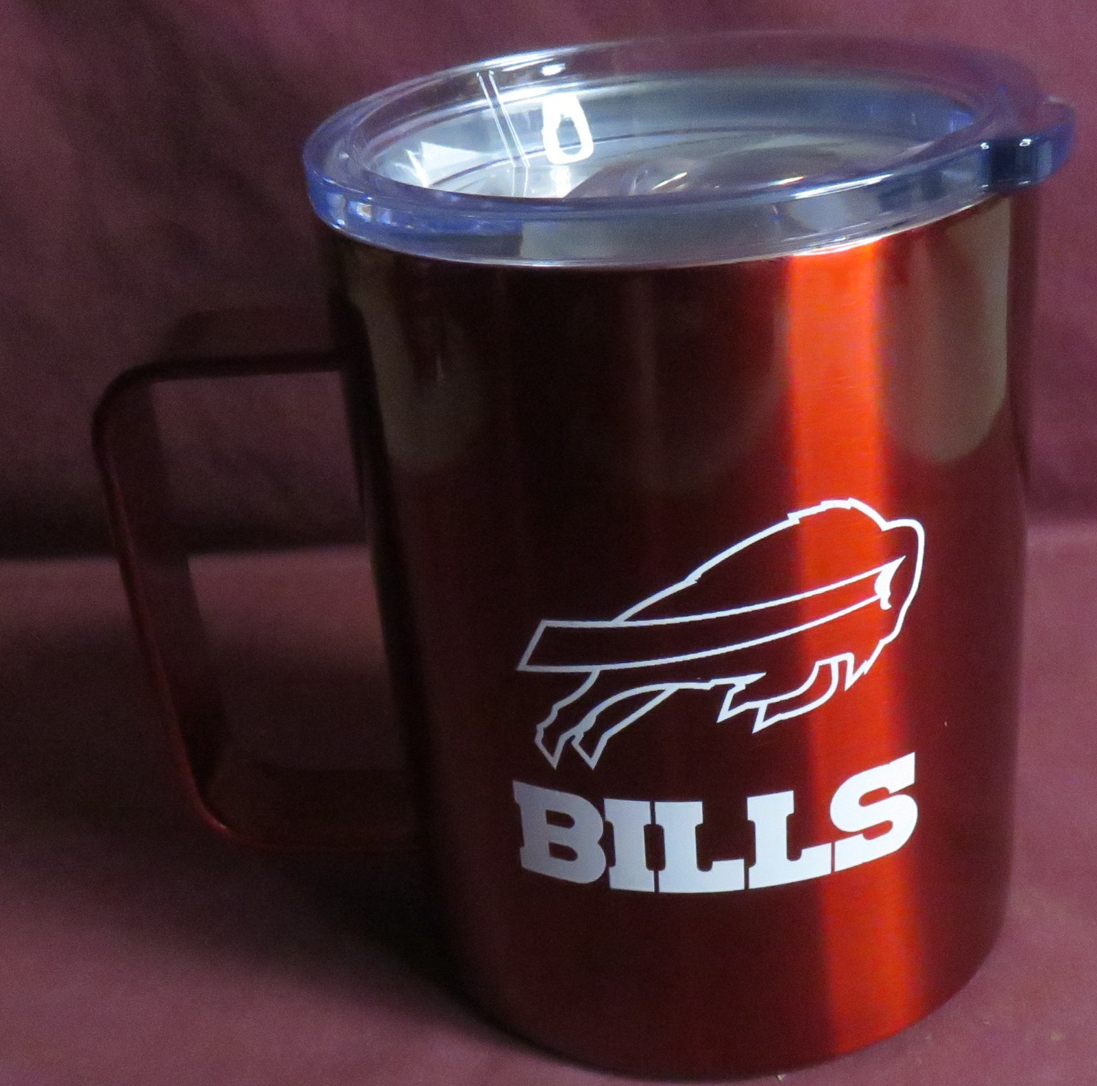 NEW, BUFFALO BILLS, RED NFL STAINLESS STEEL 15 oz. Coffee Mug Cup, Logo Brands