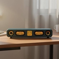 Retro Speaker Aux Input Audio Device Easy to Use for Desktop, Office
