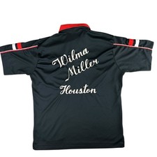 Vintage 70s Chain Stitched Hilton Bowling Shirt Size 38 Black Houston Rockabilly