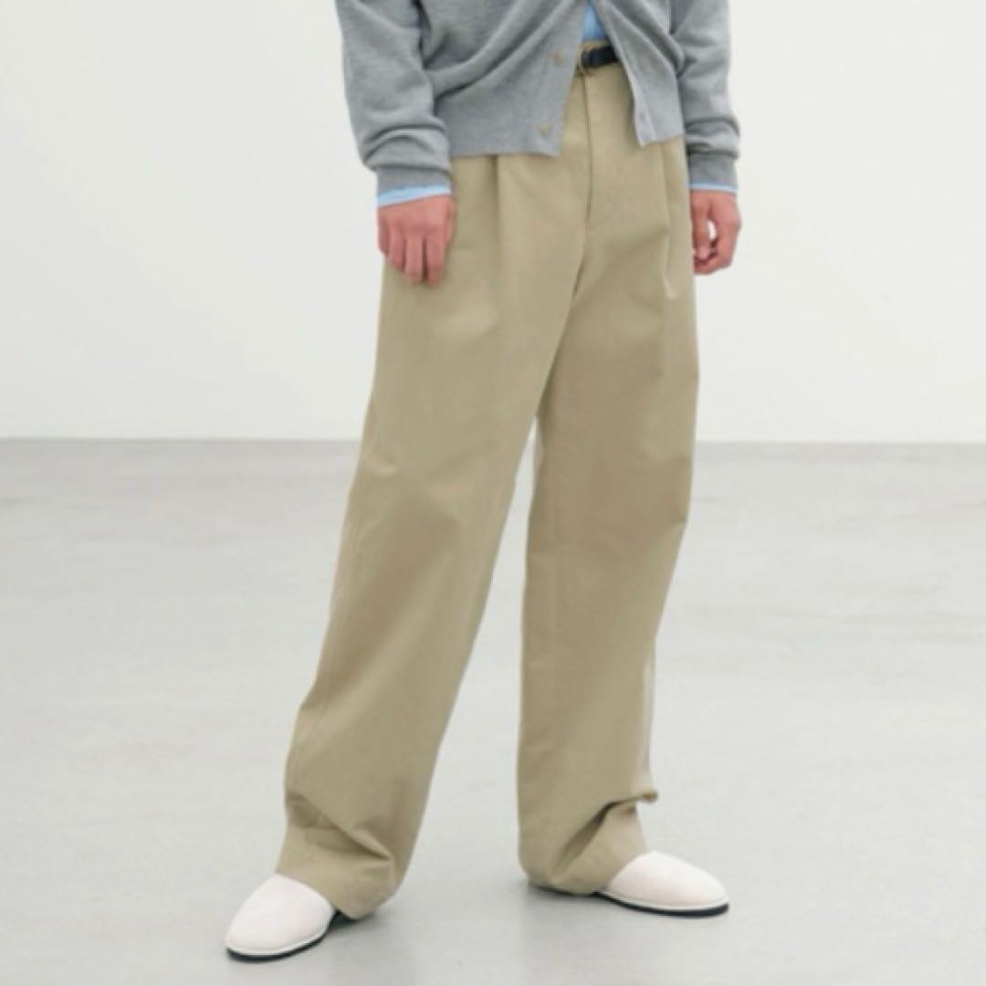 AURALEE 25SS WASHED FINX CHINO ONE TUCK PANTS A25SP02FC Light khaki SIZE 4 JP