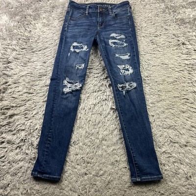 American Eagle Jeans Womens 4 Distressed Jegging Next Level Stretch Act 27x27