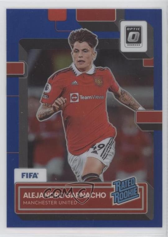 2022 Panini Donruss Rated Rookie Optic Blue Prizm 26/99 Alejandro Garnacho 0c2t