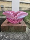 Lovely~Vintage FENTON BRIDES BASKET Bowl Diamond Weave NM Clean Beautiful ! — photo 2