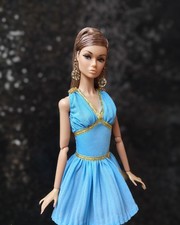 Abito blu Megara, vestito fatto a mano personalizzato, adatto a Disney Barbie Poppy Parker FR