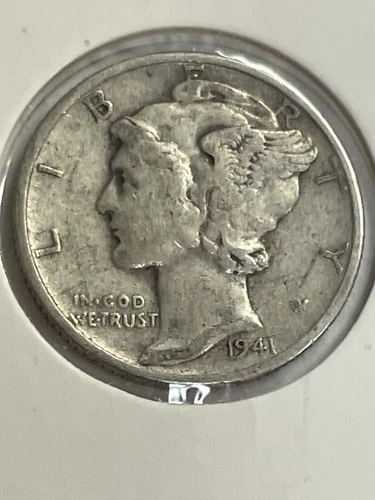 1941-D Mercury dime, 90% silver, Fine/Extra Fine Cond., By REEDERSONG