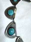 Vintage  MCM Danish Sterling Turquoise Enamel Porcelain BIOMORPHIC Necklace — photo 7