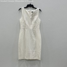 Banana Republic Womens Ivory Solid V Cut Sheath Midi Dress Size 4 All Seasons