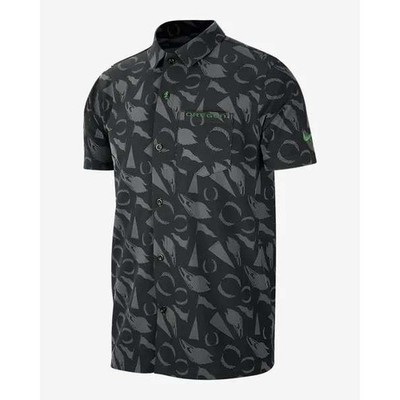 Nike SB Oregon Ducks Dri-Fit Button-Up Shirt Men's Size L Black/Gray DZ5056-010
