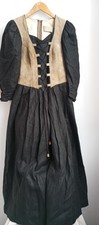 h.moser dress, linen plus leather, size 36, woman's trachten dress