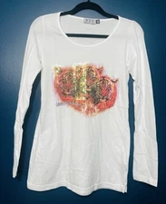 POL Women’s Small Long Sleeve Koala Bear Graphic White TShirt