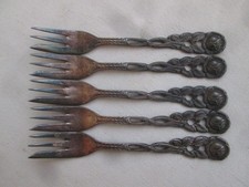 Besteck Hildesheimer Rose - Silber Aufl. 100 versilbert - 5 Kuchengabel - 14cm