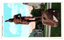 Postcard: STATUE OF MASSASOIT, PLYMOUTH, MASS.