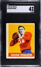 1948 Leaf #4 DOAK WALKER Rookie RC -- SGC 4 -- HOF Detroit Lions