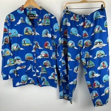 Nick  Nora Sleepwear Pajama Set Shirt Pants Snow Globe Medium