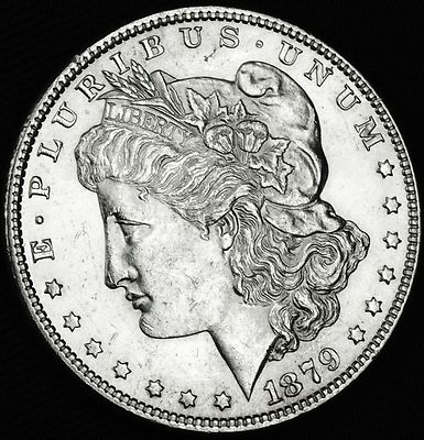 1879 Morgan Silver Dollar. Full Chest Feathers. BU (Inventory A)