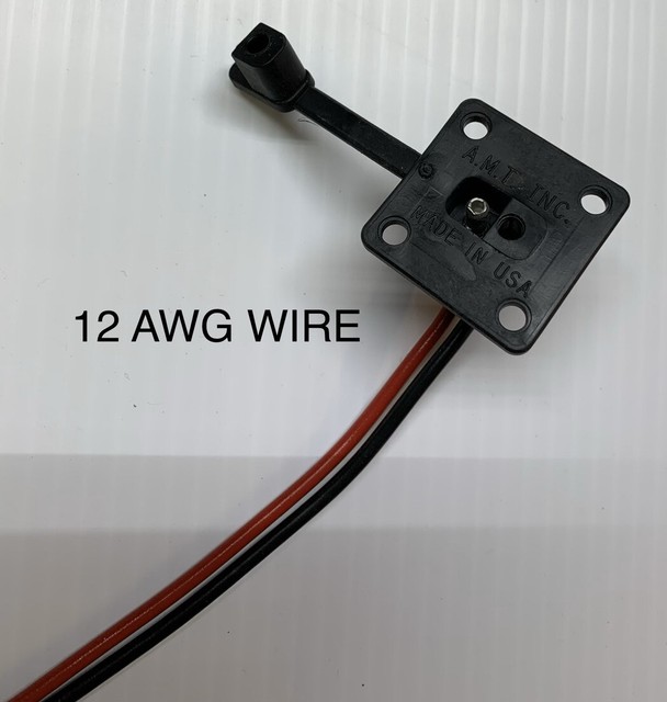 FLUSH 2 Pin Flat Trailer Wiring Connector Battery 12 gauge 12” Long