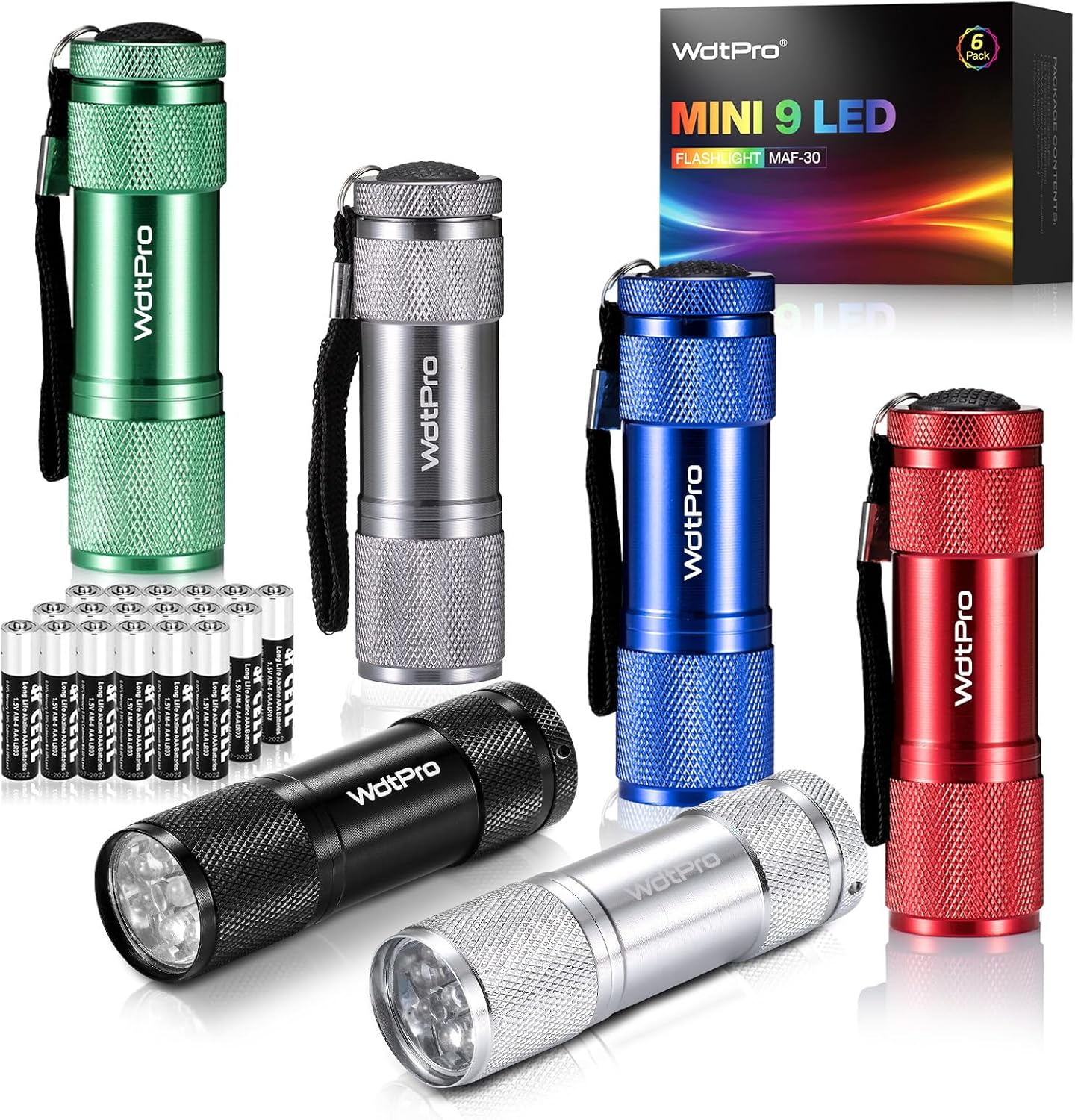 LED Mini Flashlights, Super Bright Flashlight with Lanyard, Assorted Colors -...