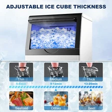 Commercial Ice Maker 110lbs Ice Built-in/Freestand Cube Machine Restaurant New