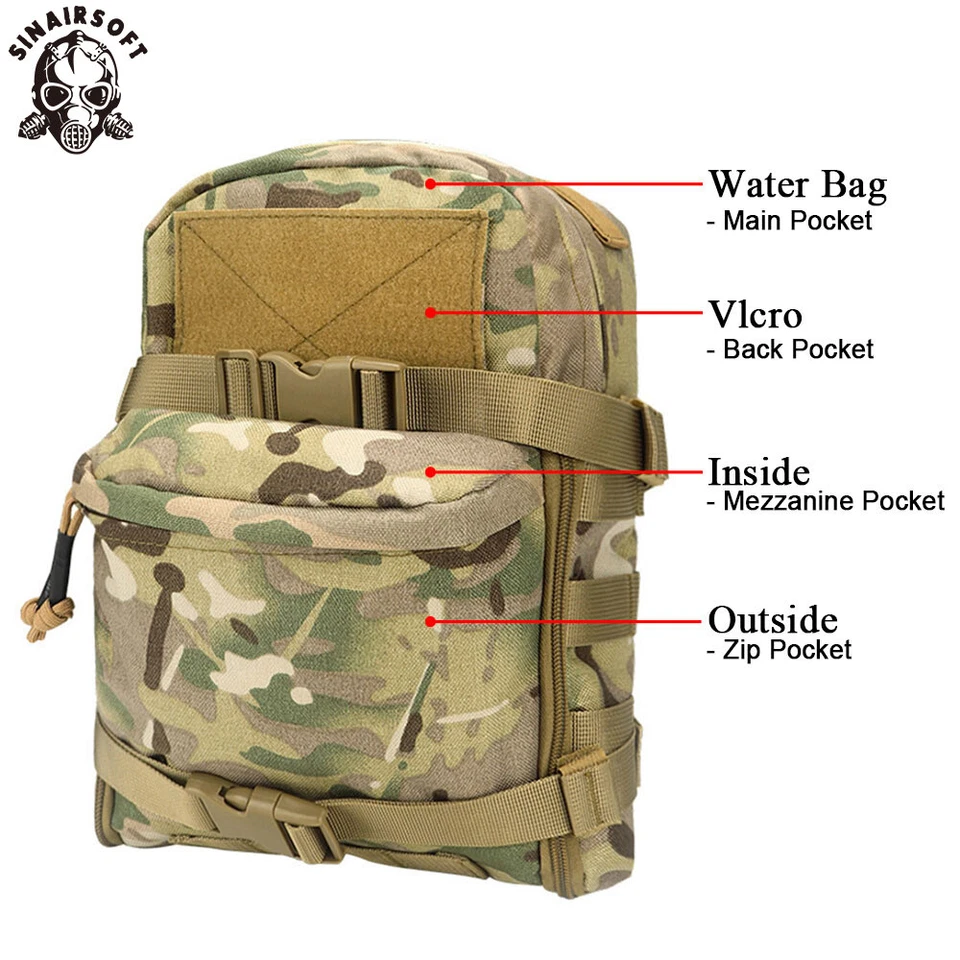 Mini paquete táctico de hidratación portador de botellas de agua mochila bolsa Molle de asalto Foto 3 de 4