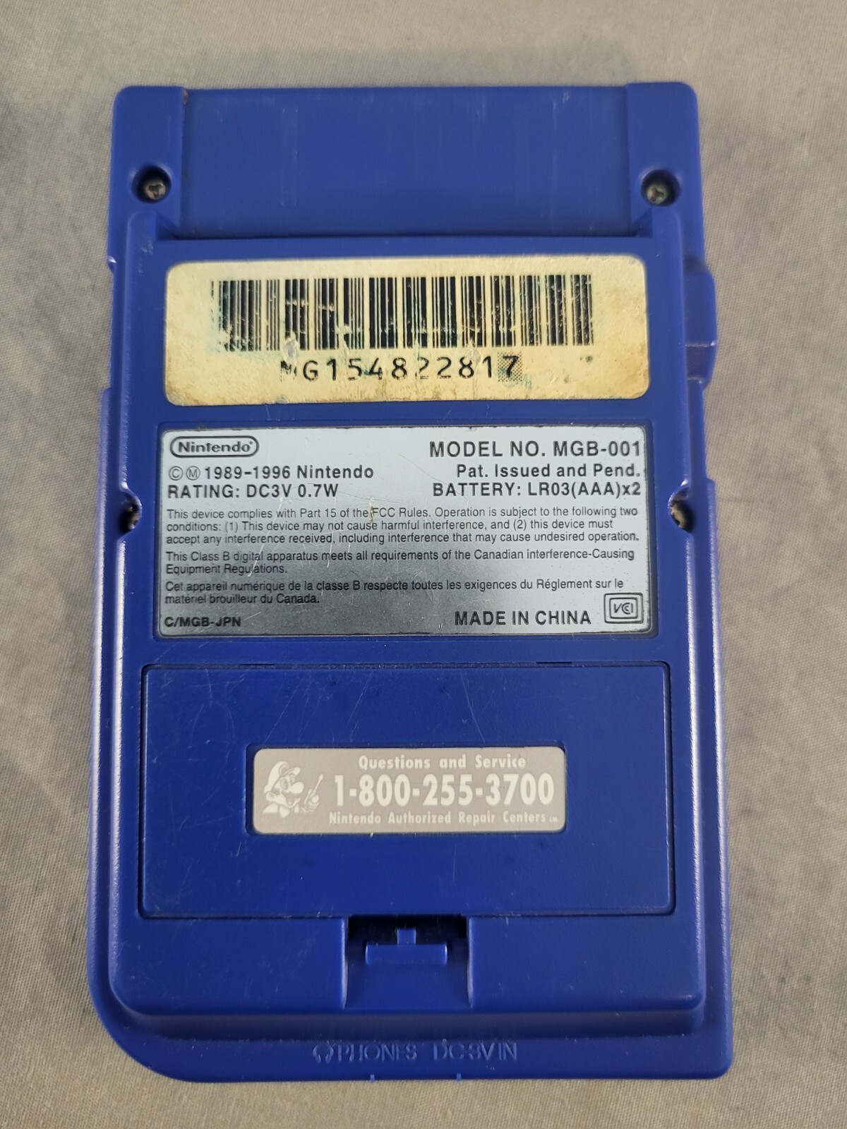 Gameboy Pocket Handheld System - Blue - MGB-001 - OEM - Tested!