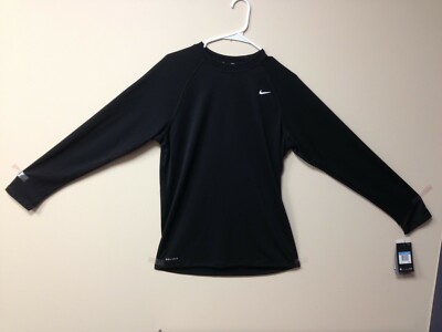 Nike Dri-Fit Hydroguard Long Sleeve Swim Top UPF 40+ Black NESS7512-006  Men's M