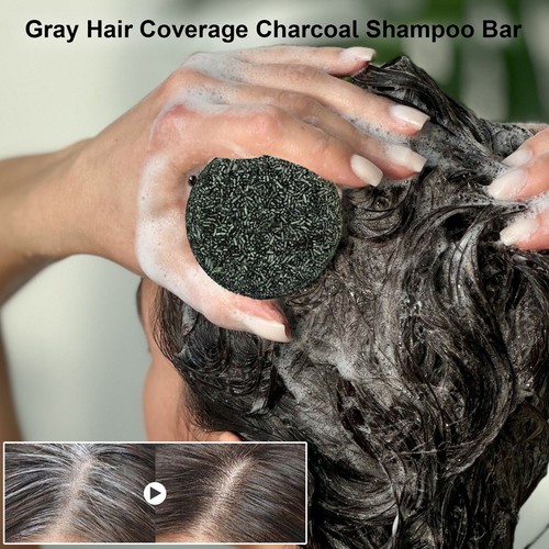 Solid Shampoo Bar Grey Hair Coverage Shampoo Bar Natural Charcoal Hair - Picture 11 of 12