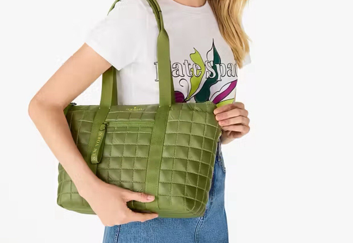 NWT Kate Spade Camden Quilted Small Tote Kelp Forest | eBay