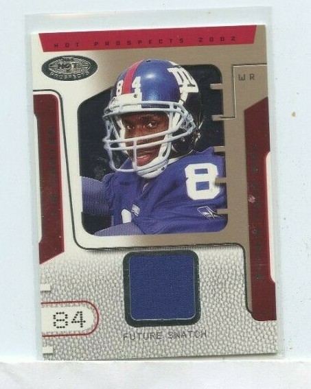TIM CARTER 2002 Fleer Hot Prospects Future Swatch #106 New York Giants #D /1000