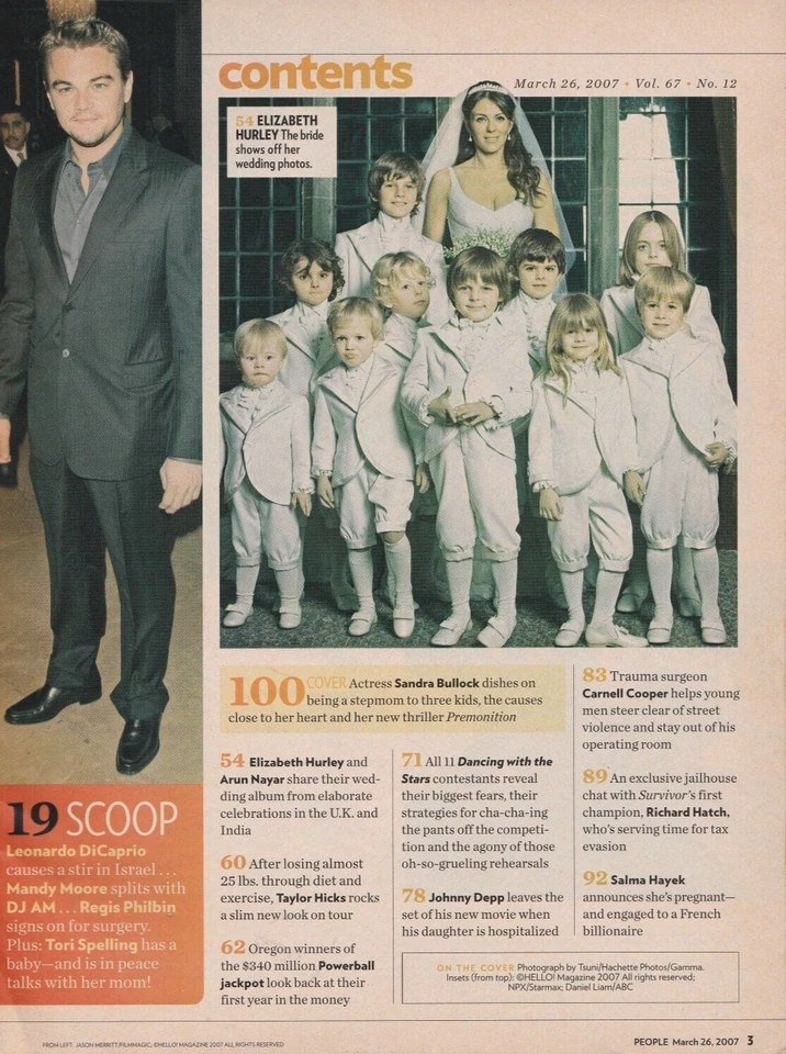 Magazine People March 26 2007 Sandra Bullock Tori Spelling Liz Hurley Heather - Image 2 of 4