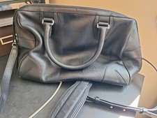 Rag & Bone Never Used Leather Black Medium Flight Satchel + Small Leather Pouch