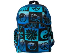 Hippie Pattern Large Backpack Handmade Boho Festival Accessory Spiritual Art Bag