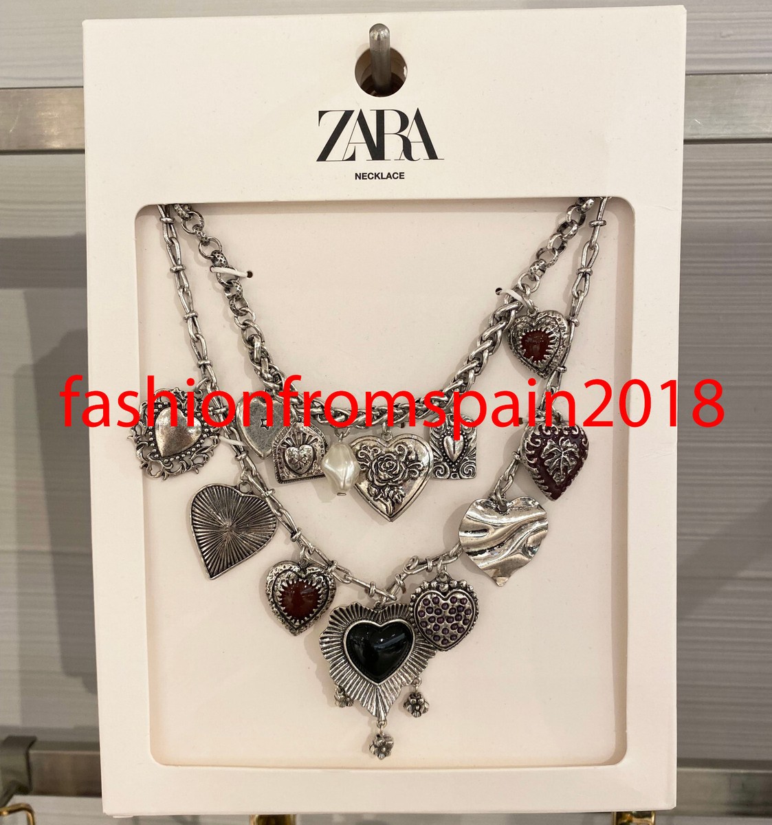ZARA NEW WOMAN PACK OF 2 HEART CHARM NECKLACES FASHION