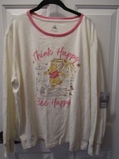 DISNEY WINNIE THE POOH THINK HAPPY BEE HAPPY L/S TEE TOP SIZE XL NEW